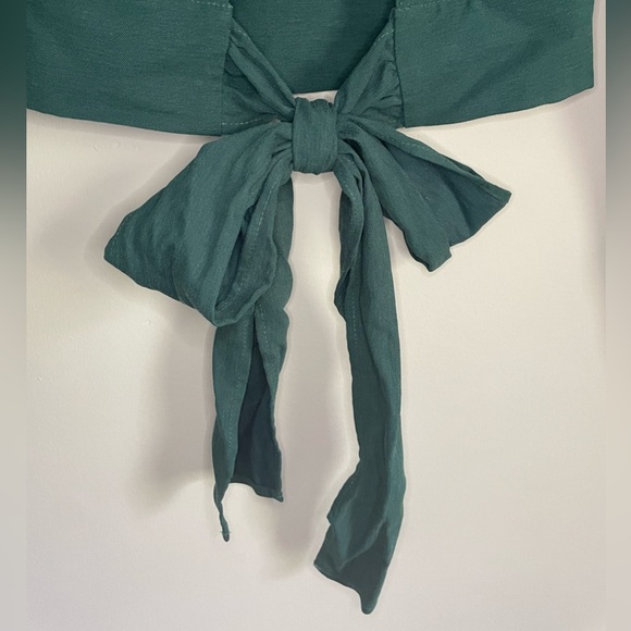 Anthropologie Maeve Open-Back Bow Blouse in Teal Green - Picture 16 of 16